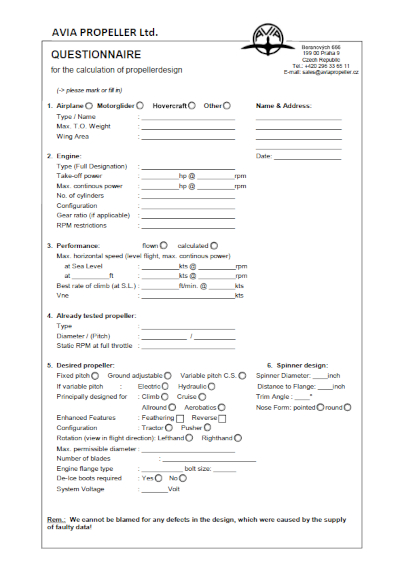 Propeller Questionaire